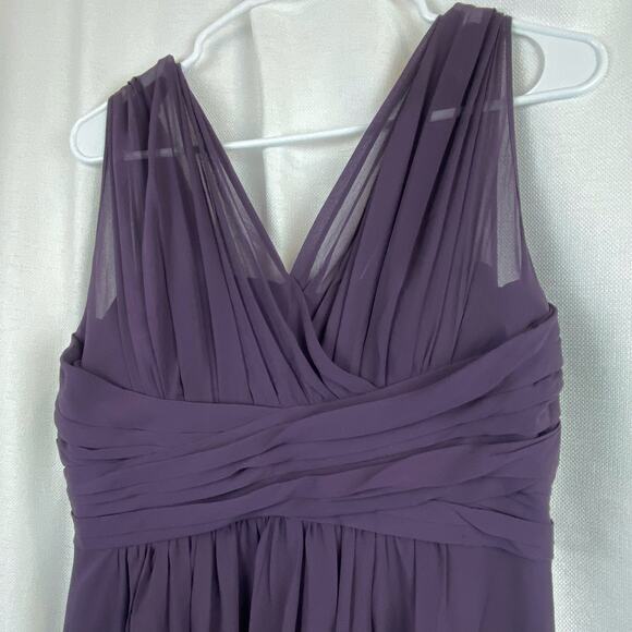 Bill LevKoft Dress Plum Deep Purple Long Formal Bridesmaid Prom Sz 10 Empire - Picture 2 of 8